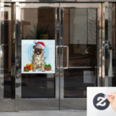 kerstbeker raamsticker (Kantoordeur)