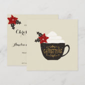  kerstbeker Red Poinsettia Kaart (Voorkant / Achterkant)