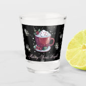 Kerstbeker van warme chocolademelk Shot Glass Shot Glas (Voorkant)