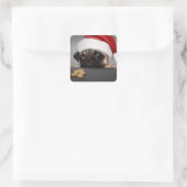 kerstbeker vierkante sticker (Tas)