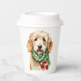 Kerstbekers goldendoodle papieren bekers