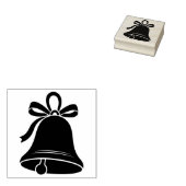 Kerstbel in zwart silhouet 	rubberstempel (Gestempeld)