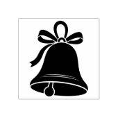 Kerstbel in zwart silhouet 	rubberstempel (Afrduk)