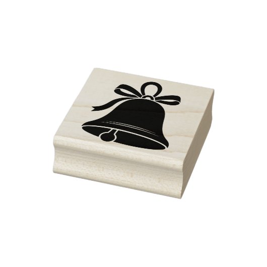 Kerstbel in zwart silhouet 	rubberstempel (Stempel)