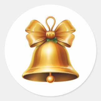 Kerstbel ronde sticker