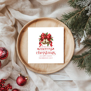 Kerstbellen & Hulst Decoratie Servet