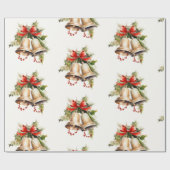 Kerstbellen Verpakkingspapier in Rood, goud, groen Cadeaupapier (Vlak)