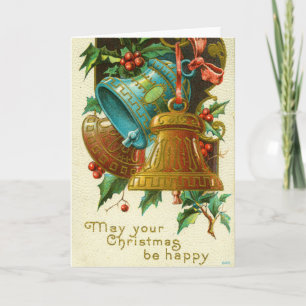 Kerstbellen, Vintage Kerstkaart Kaart
