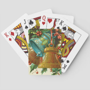 Kerstbellen, Vintage Kerstkaart Pokerkaarten