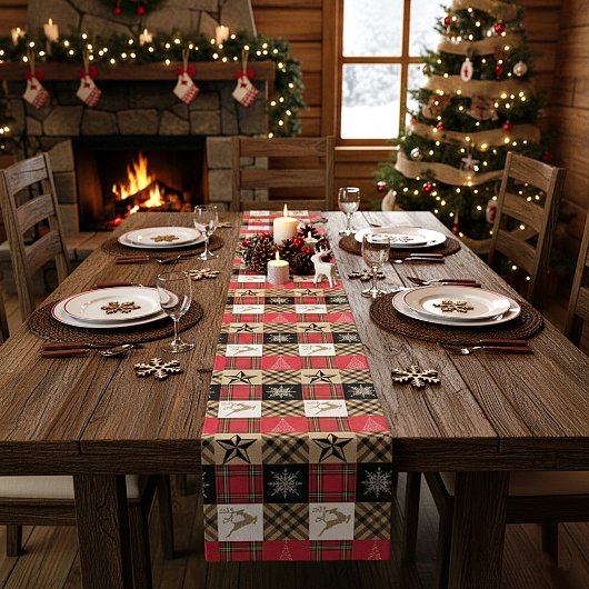 Kerstberg patchwork medium tafelloper