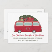 kerstbericht | Camper en bomen Briefkaart (Voorkant / Achterkant)