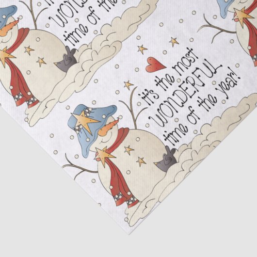 Kerstbericht Snowman Holiday Tissuepapier (Detail)