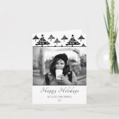 Kerstbericht zwart-wit vakantiefoto feestdagen kaart (Voorkant)