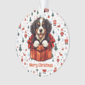 kerstBernese Mountain Dog gepersonaliseerd Ornament (voorkant)