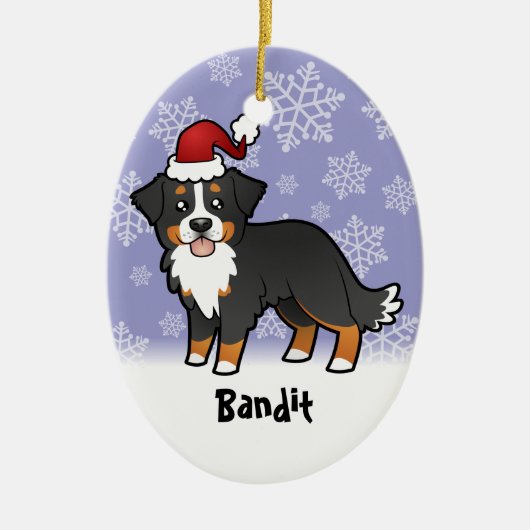 KerstBernese Mountain Dog Keramisch Ornament (Voorkant)