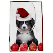 KerstBernese Mountain dog Medium Gift Bag Cadeauzakje (Voorkant)