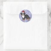 KerstBernese Mountain Dog Ronde Sticker (Tas)