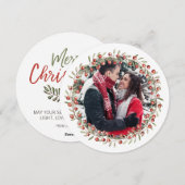 KerstBerry Wreath | Ronde kaart (Voorkant / Achterkant)