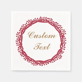 Kerstbes krans aangepaste cocktail servetten