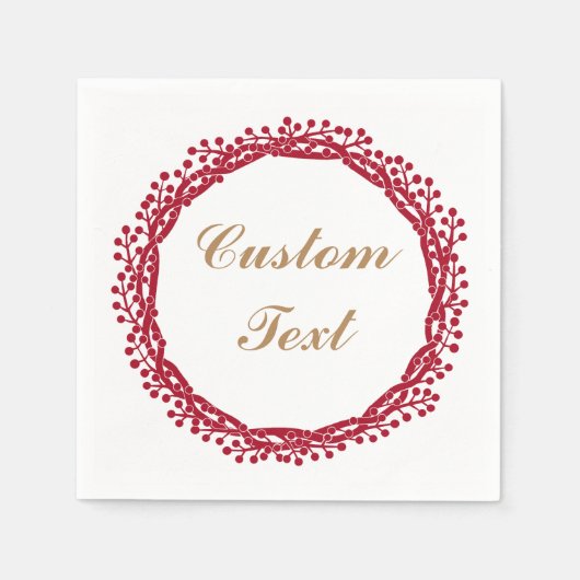 Kerstbes krans aangepaste cocktail servetten (Voorkant)