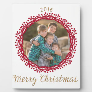 kerstbes met aangepaste fotoplaque fotoplaat