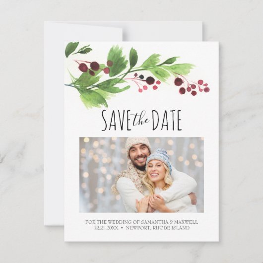 kerstbesparing de datum kaart (Voorkant)