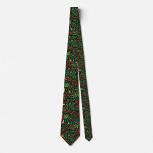Kerstbessen Bloemen Stropdas