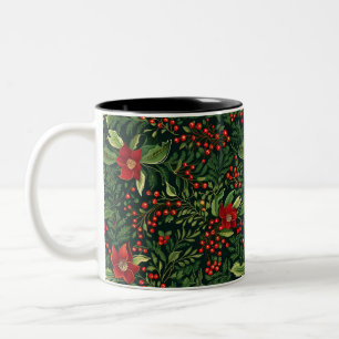 Kerstbessen Bloemen Tweekleurige Koffiemok