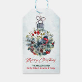 Kerstbessen & Bullfinch Ornament Cadeaulabel (Achterkant)