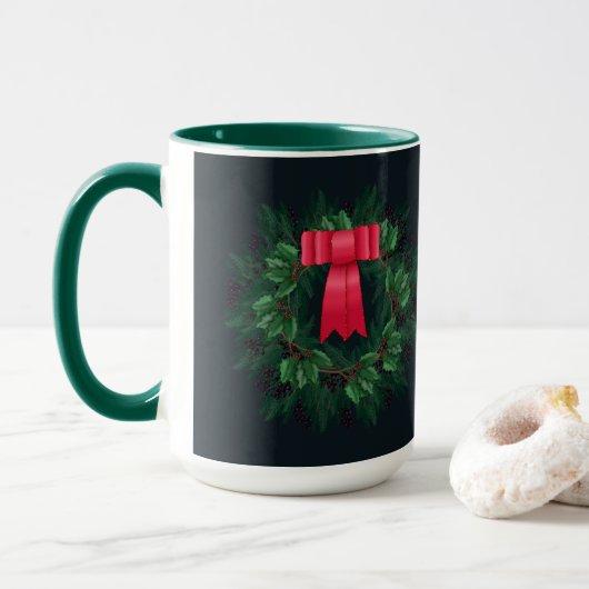 kerstbessen en bijkantoren met schroefdraad mok (Met donut)