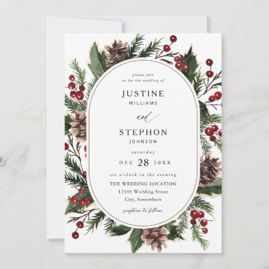 kerstbessen en pijnbruiloft kaart (Voorkant)