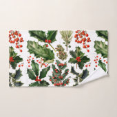 Kerstbessen Holly bladeren. Kerstbessen Bad Handdoek (Handdoek)