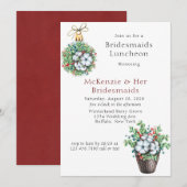 kerstbessen katoenbridesmaids Luncheon Kaart (Voorkant / Achterkant)
