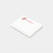 Kerstbessen krans  monogram post-it® notes (Schuin)