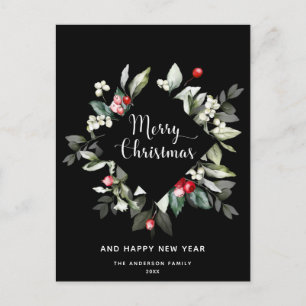 Kerstbessen   Minimalistisch vakantie Briefkaart