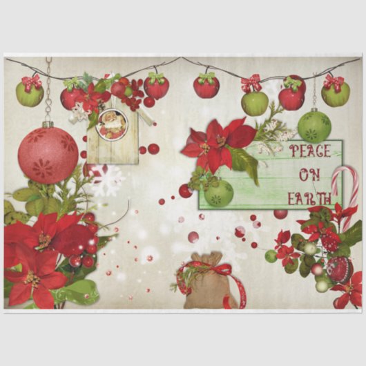 Kerstbessen Ontwerp Serie 2 Tissuepapier (Voorkant)