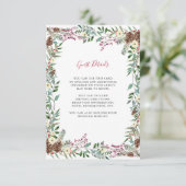 Kerstbessen | Vakantie bruiloft details Informatiekaartje (Staand voorkant)