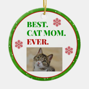 Kerstbeste Cat Mam ooit Foto Keramisch Ornament