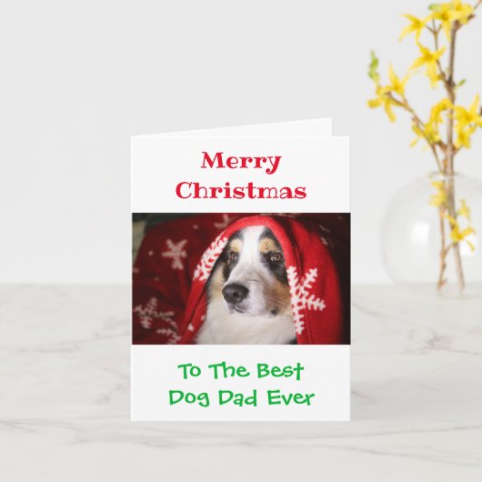 Kerstbeste foto van pap met ever kaart (Gele Bloem)