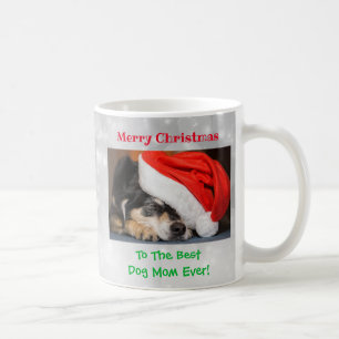 Kerstbeste hond Mam Oog Foto Koffiemok