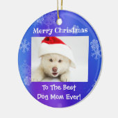 Kerstbeste hond ooit foto keramisch ornament (Links)