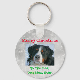 Kerstbeste hond op maat foto sleutelhanger