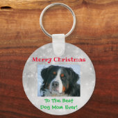 Kerstbeste hond op maat foto sleutelhanger (Achterkant)