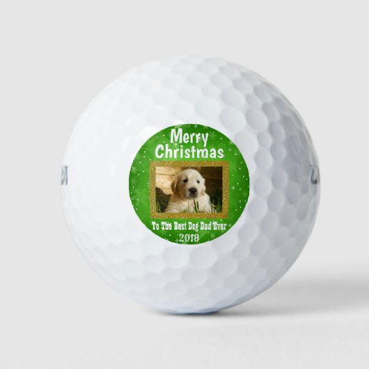kerstbeste hond pap Aangepaste foto Golfballen (Voorkant)