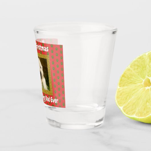 Kerstbeste hond Pap Oog Aangepaste foto Shot Glas (Rechts)