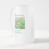 Kerstbeste kat Pap Ever Pet Foto Matglas Bierpul (Voorkant links)