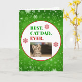 Kerstbeste kat pap ooit foto kaart (Gele Bloem)