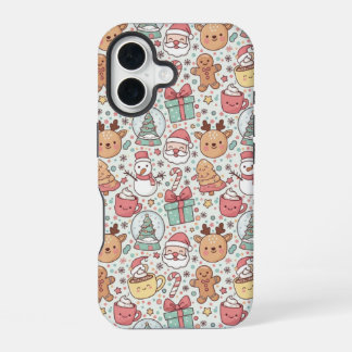 Kerstbestendige telefoonhoes — Cute Santa-ontwerp iPhone 16 Hoesje