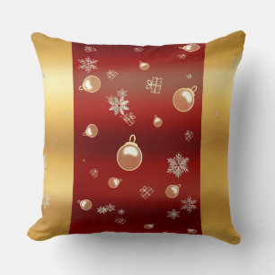 Kerstbetovering rood en goud kussen