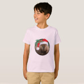 Kerstbever - Kinderen Basic T-Shirt (Voorkant volledig)